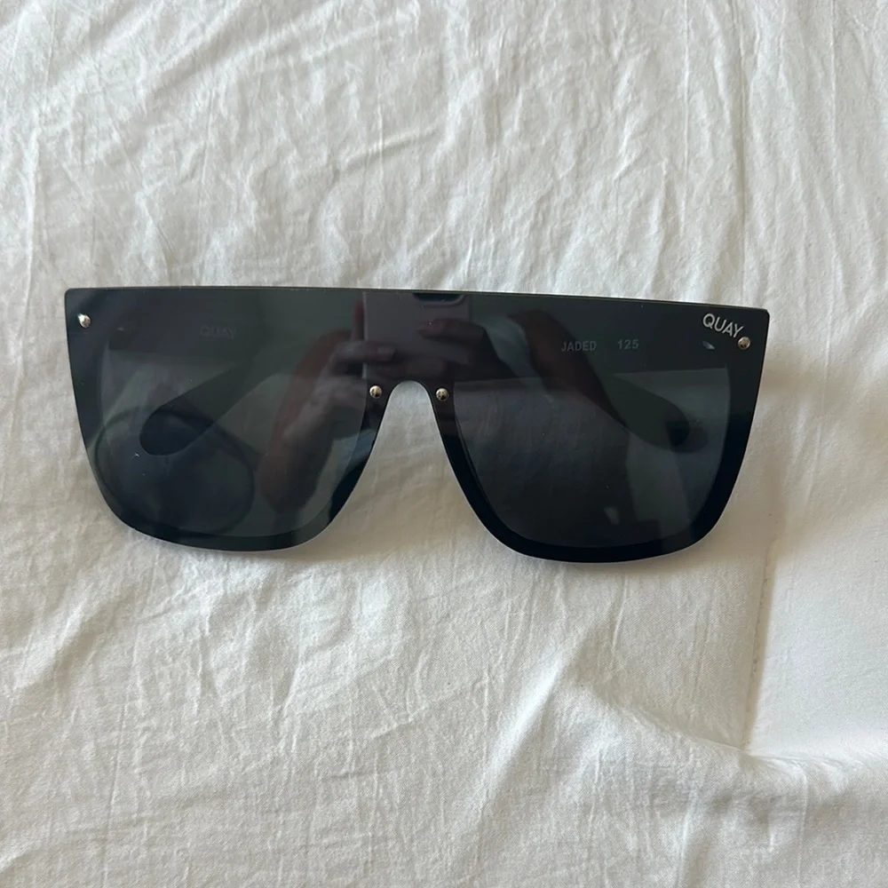 Quay Australia Black Shield Sunglasses - Modern Oversized Women’s Shades